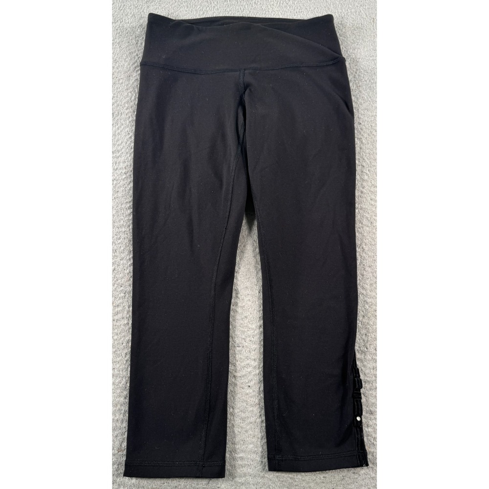 Lululemon Wunder Under Legging Women 4 Black Cropped Activewear Yoga Gym Workout